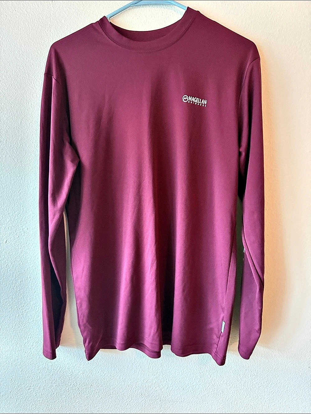 Magellan Outdoors Fish Gear Classic Fit Long Sleeve T-Shirt maroon Small